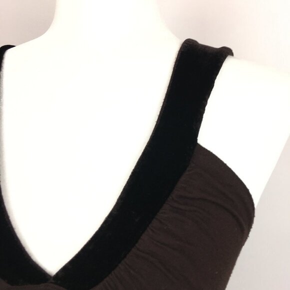 Rebecca Beeson Tank Top Chocolate Brown V-Neck - Picture 2 of 7